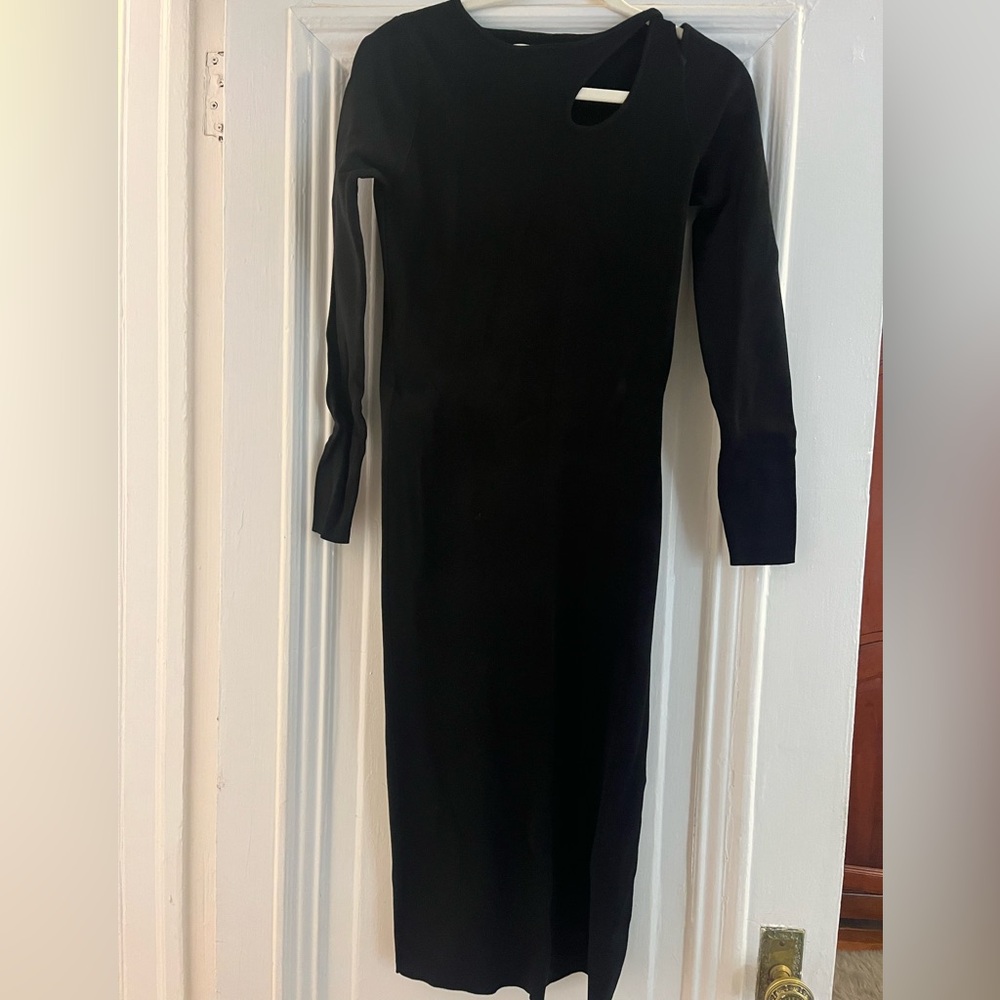 Elie Tahari Black Long Sleeve Dress with Cutout